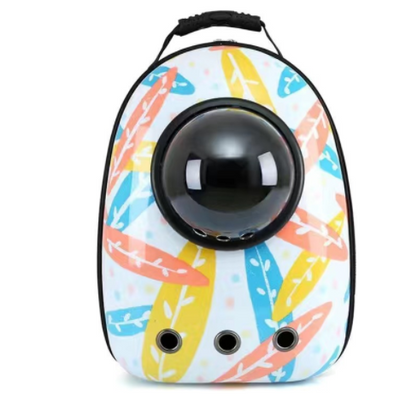 Black and white penguin-shaped pet carrier backpack with a transparent bubble window and ventilation holes. - Image 50