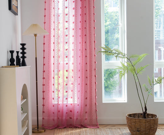 Cortinas Bohemias Texturizadas con Bordado Floral - Image 38