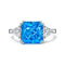 The New Ice Flower Cut Ring Inlaid With Aquamarine High Carbon Azul Number5