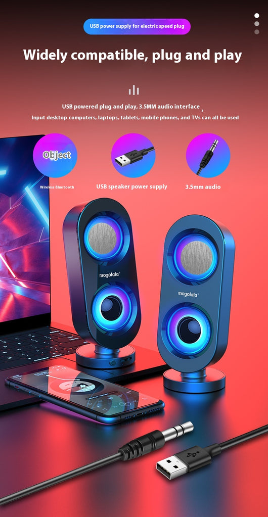 Parlante Subwoofer de Escritorio con Bluetooth y USB Dual - Image 16