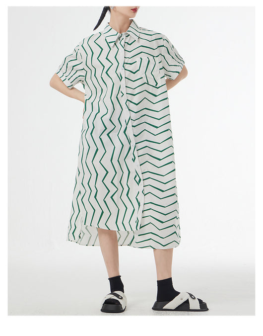 Vestido Camisero Mujer Rayas Francesas Estilo Relajado para Verano - Image 16
