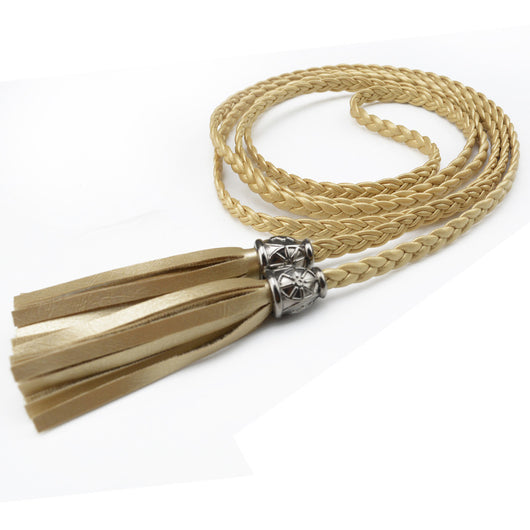 Cinturón Tejido para Mujer con Cadena de Borlas Decorativa - Image 5