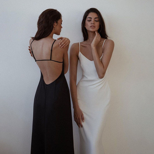 Vestido Midi Ajustado con Tirantes Sexy para Mujer