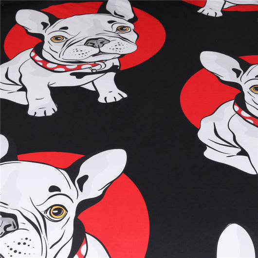 Juego de Cama Bulldog Rojo y Negro de Tres Piezas - Image 10