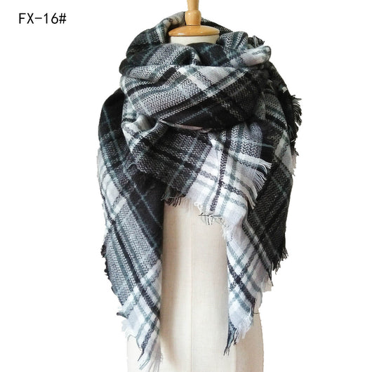 Bufanda Reversible a Cuadros Multicolor con Tacto Cachemira - Image 57