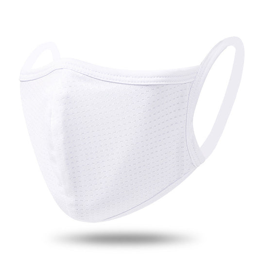 Black breathable polyester dust mask with textured fabric and ear loops, suitable for men and women in all seasons.