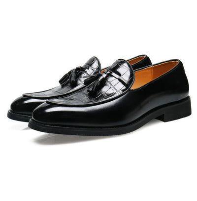 Zapatos de Cuero Estilo Británico Punta Fina Slip-On para Hombre - Image 12