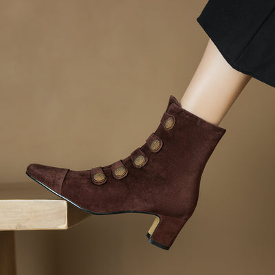 Botas Retro de Tacón Alto para Mujer - Estilo Otoño con Cremallera Lateral - Image 12