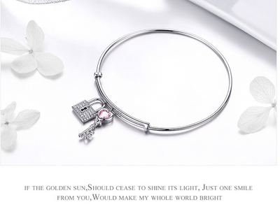 Pulsera de Candado del Amor Ajustable con Llave - Image 6
