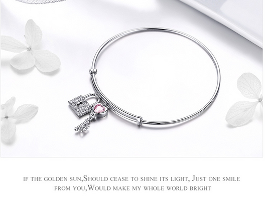 Pulsera de Candado del Amor Ajustable con Llave - Image 6