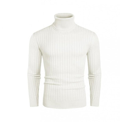 Suéter de Cuello Alto con Rayas para Hombre - Otoño e Invierno - Image 13