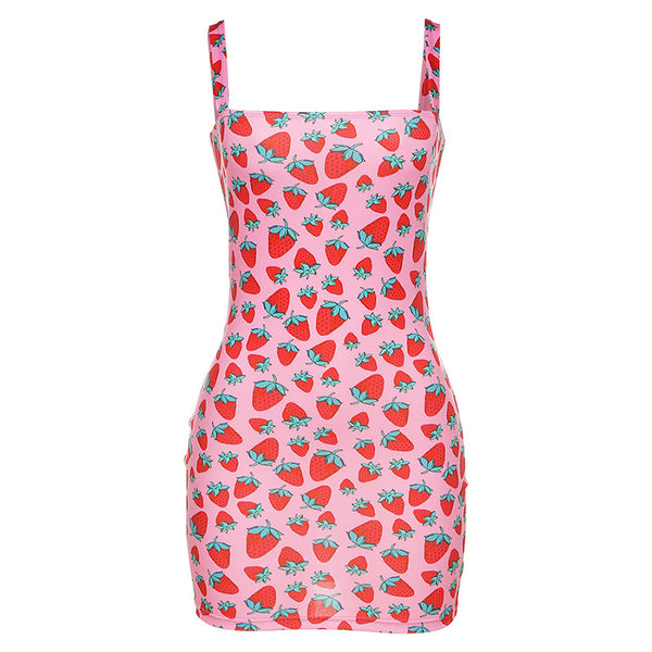 Vestido Corto Estampado Digital con Tirantes - Cintura Alta Tendencia Primavera Verano