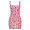 Vestido Corto Estampado Digital con Tirantes - Cintura Alta Tendencia Primavera Verano