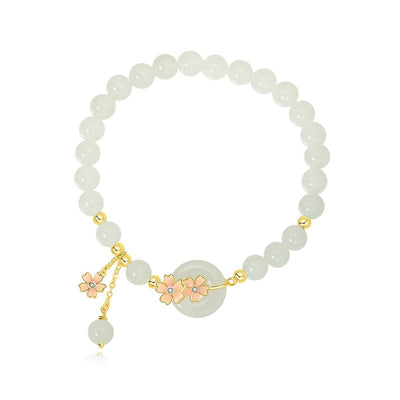 Joya de Jade Hetian con Plata 925 - Diseño Flor de Cerezo Estilo Mori Elegante - Image 4