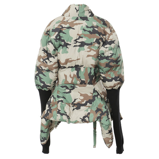 Chaqueta de Algodón Ajustada con Costuras de Camuflaje y Puños Tejidos - Image 11