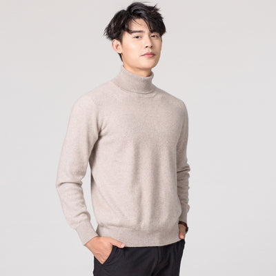 Suéter de Cuello Alto para Hombre Ajustado Liso - Image 6