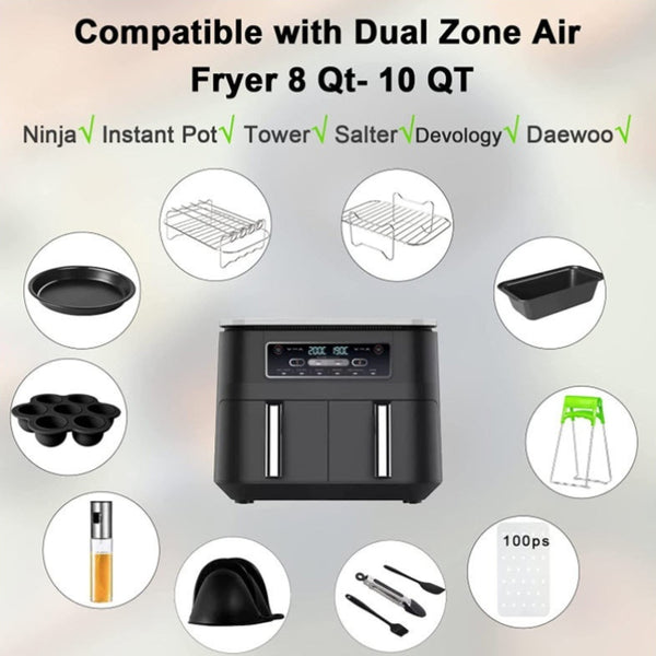 Kit Completo de Accesorios para Freidora de Aire - Rejilla, Bandeja y Vaporizador