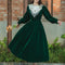 Vestido Vintage de Terciopelo Liso para Mujer