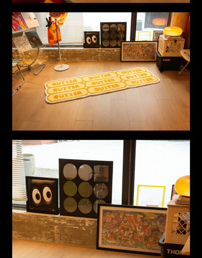 Alfombra Moderna de Felpa para Dormitorio con Letras en Relieve - Image 7