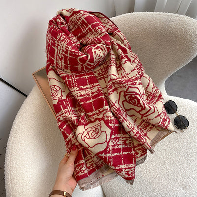 Bufanda Reversible Camellia para Mujer - Doble Cara Extra Gruesa - Image 13