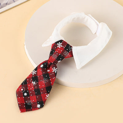 Corbata Navideña Ajustable para Mascotas con Patrón de Copos de Nieve - Image 13