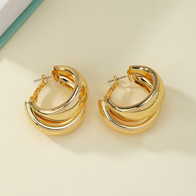 Aretes Redondos de Diseño Contemporáneo Europa América - Estilo Personalizado - Image 9