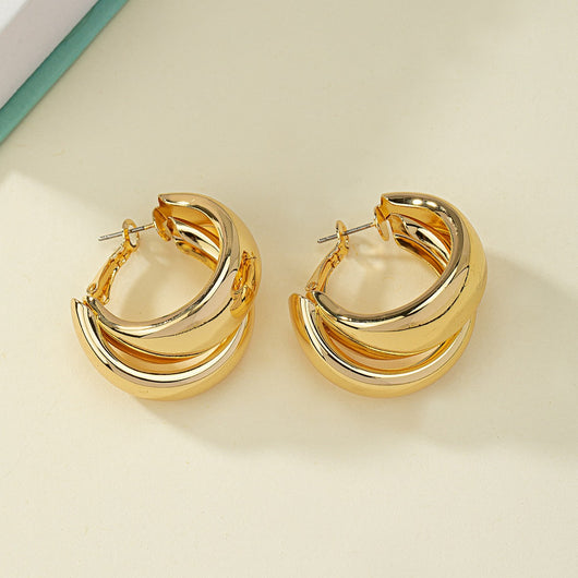 Aretes Redondos de Diseño Contemporáneo Europa América - Estilo Personalizado - Image 9