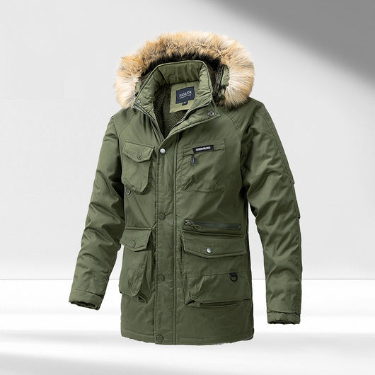 Parka de Invierno para Hombre Acolchada con Capucha y Cuello de Piel - Image 5
