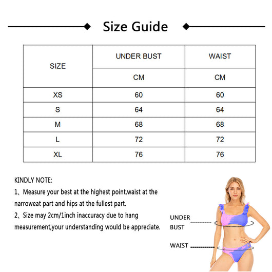 Women's two-piece bikini swimsuit with ruffled straps, featuring a water-changing yellow and orange color. - Image 33