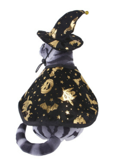Disfraz de Mago Halloween para Mascotas - Capa y Sombrero Mágico
