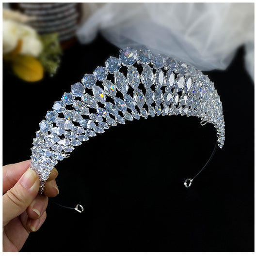 Corona Tiara de Zirconia con Destello de Diamante - Diadema Reina - Image 8