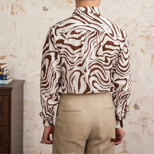 Camisa de Lino Drapeado con Moño Transpirable - Image 11