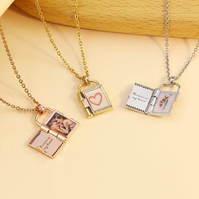 Dije Candado Personalizador con Foto y Letras de Colores