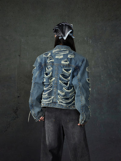 Chaqueta Denim Acolchada con Remaches y Hombros Reforzados - Image 3