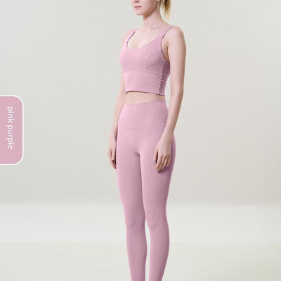 Conjunto de Yoga Ajustado de Cintura Alta con Espalda Abierta para Mujer - Image 10