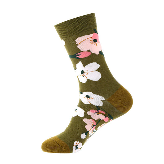 Calcetines Tobilleros de Algodón para Otoño e Invierno con Flores - Image 9
