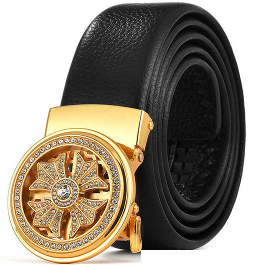 Cinturón Automático para Hombre con Hebilla Giratoria y Cristal Diamante 3.5cm - Image 5