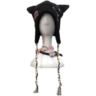 Gorro Punk de Terciopelo con Orejas de Gato 3D - Image 6