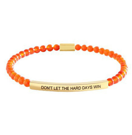Pulsera de Cadena Acero Inoxidable Unisex con Cuentas de Oro Grabadas - Image 9