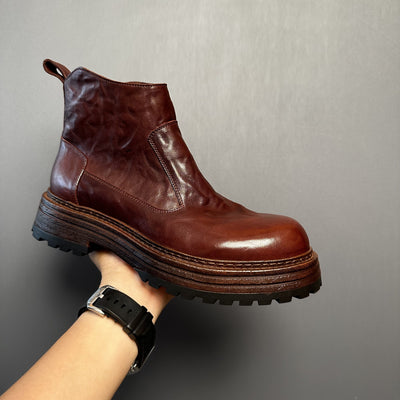 Bota Retro Chelsea de Trabajo Invierno Hombre Caña Media Estilo Británico - Image 14