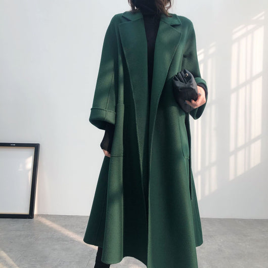 Abrigo Reversible de Cachemira para Mujer - Corte Holgado Otoño Invierno