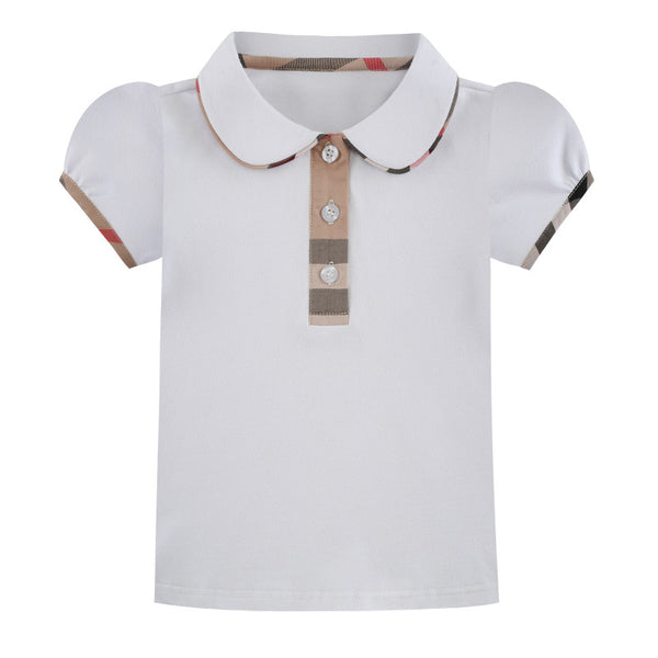 Camisa Infantil de Manga Corta con Cuello Contrastado