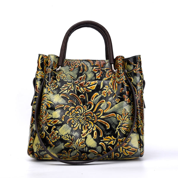 Bolsa Mensajera de Cuero Genuino con Relieve 3D para Mujer - Image 6