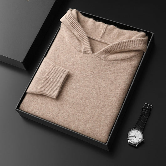 Suéter Hoodie de Cachemira Grueso Holgado para Hombre - Image 9