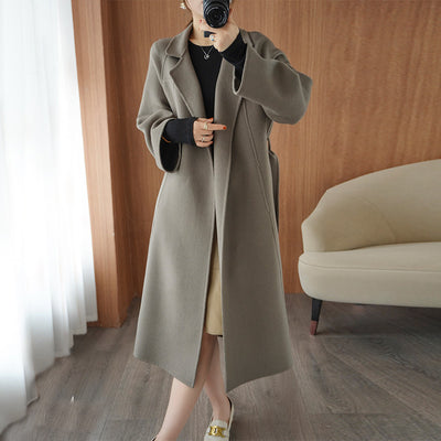 Abrigo Reversible de Cachemira para Mujer - Largo Suelto Oversize - Image 3