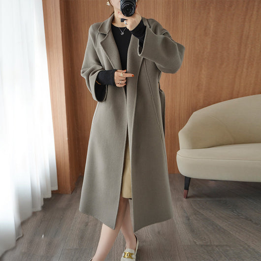 Abrigo Reversible de Cachemira para Mujer - Largo Suelto Oversize - Image 3