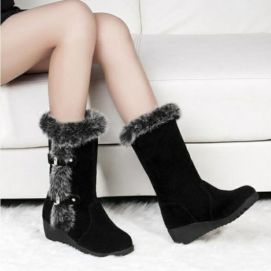 Botas de Invierno Cálidas para Mujer - Botines Forrados en Piel Marrón - Image 7