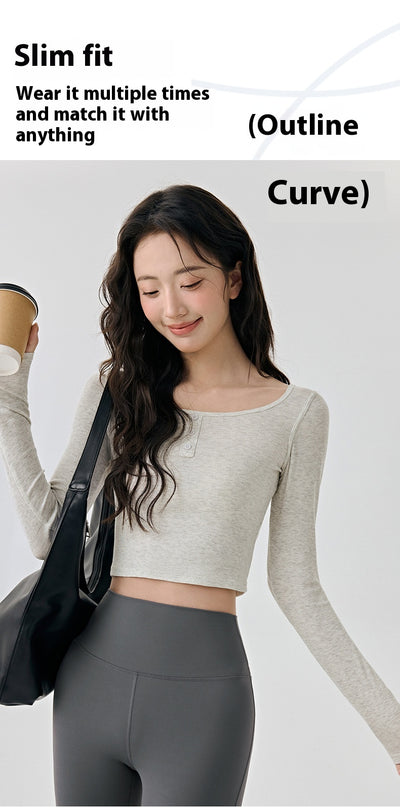 Top de Yoga Ajustado de Manga Larga - Diseño Reductivo para Fitness y Running - Image 19