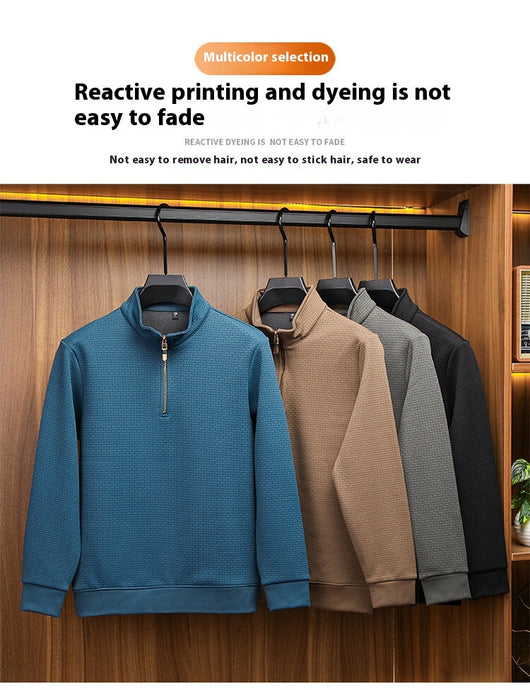 Playera de Cuello Alto con Cierre Medio para Otoño e Invierno - Manga Larga para Hombre - Image 15