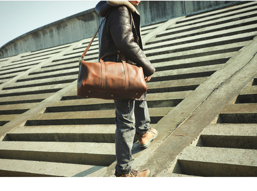 Bolsa de Viaje Retro en Cuero Genuino - Gran Capacidad para Hombre - Image 11